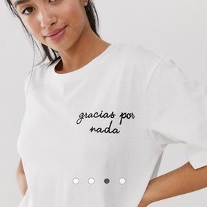 ASOS DESIGN Petite Pajama Embroidered T-shirt